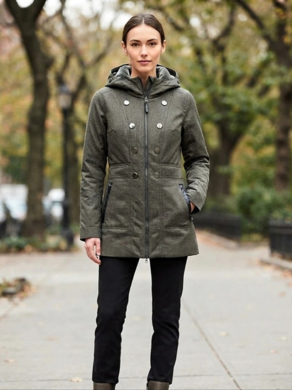 Lolë Houndstooth Insulated Winter Jacket  Coat. Size XS (Fits S)